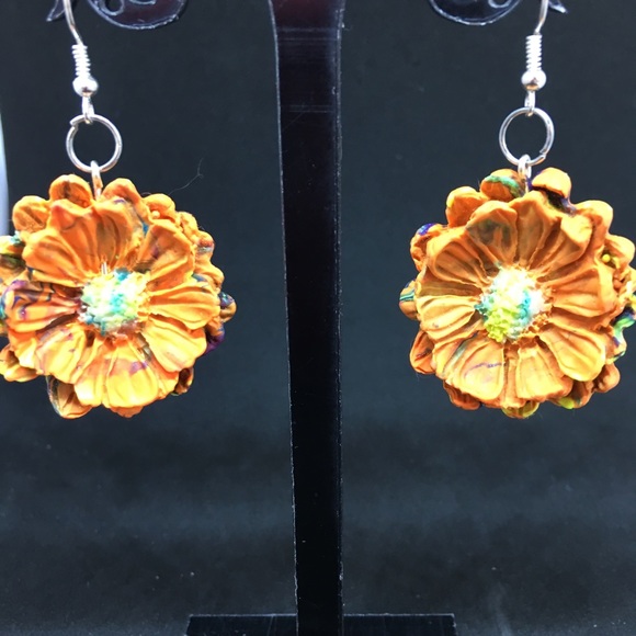 Unique Handmade Polymer Clay Dangle Drop Earrings - Picture 2 of 5